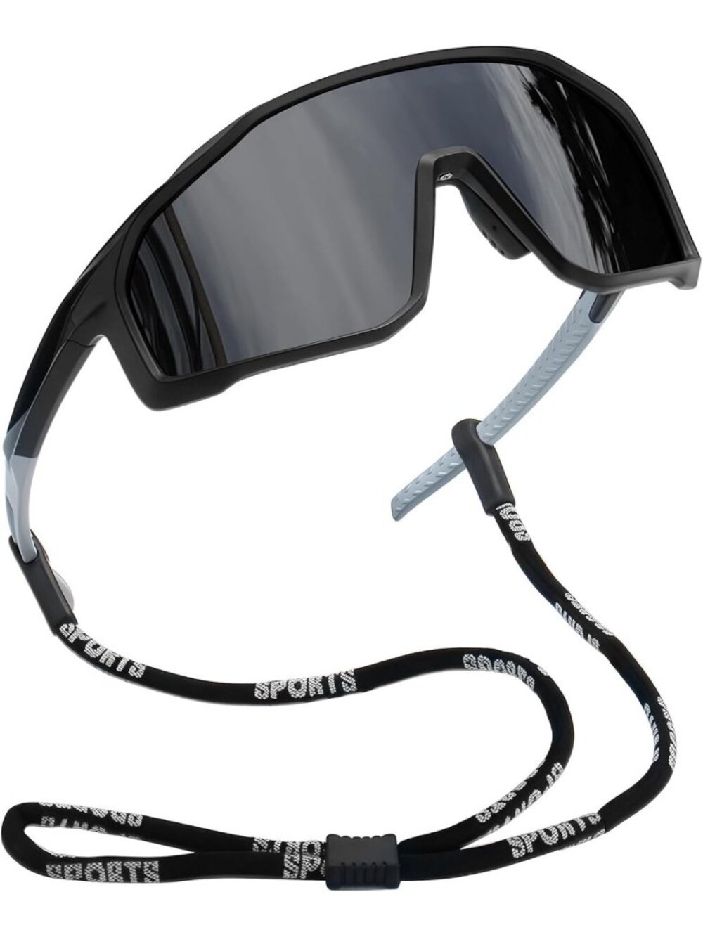 Oversized Polarized Sports Sunglasses with Strap | UV Protection, Stylish
